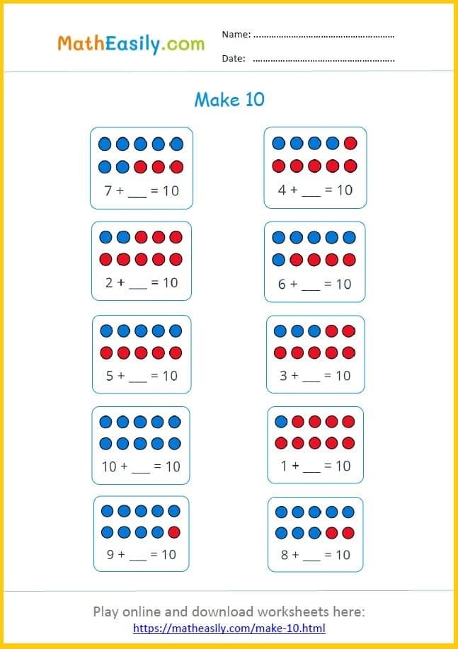 Make A 10 Addition Strategy Worksheet Free Worksheets Printable