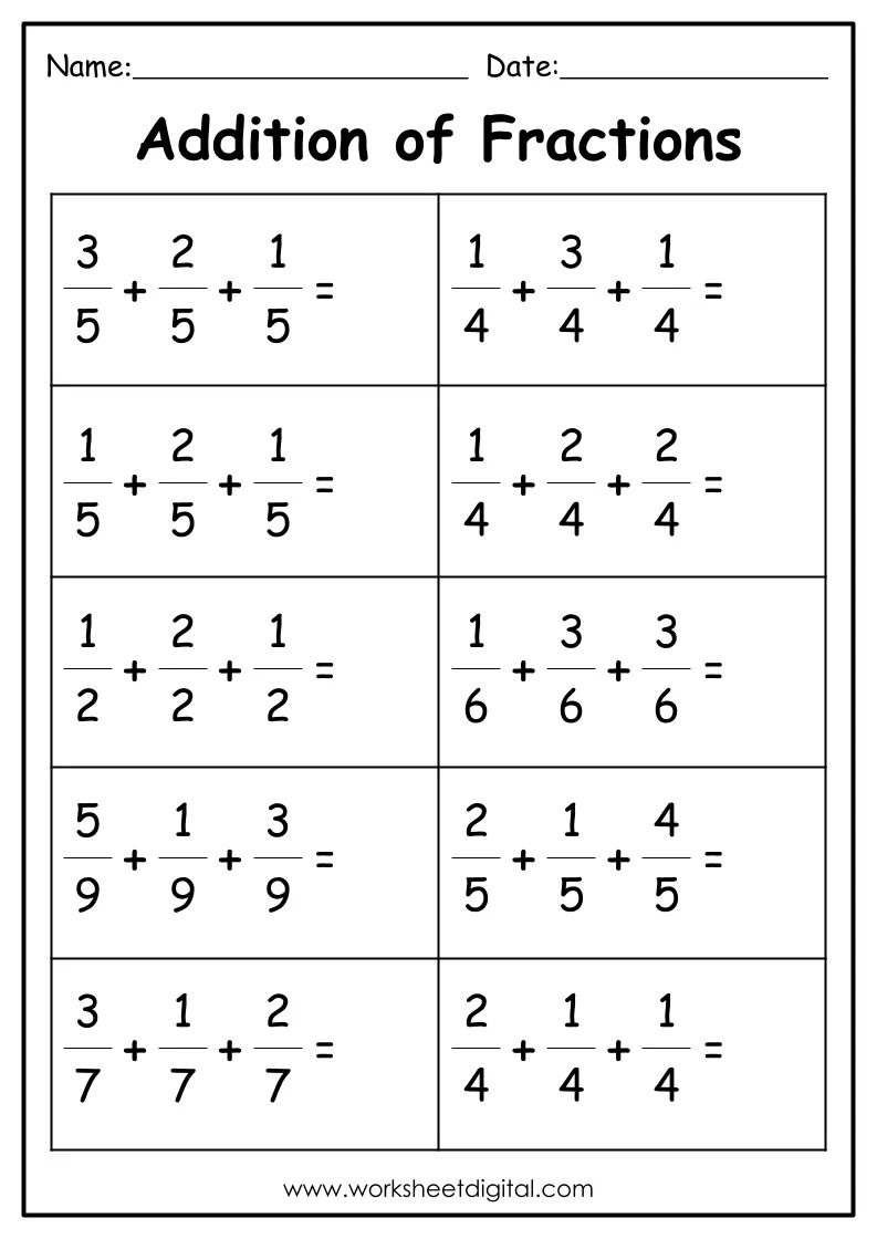 Mastering Fraction Addition Worksheets And Practice Resources Mastering Fraction Addition Worksheets And Practice Resources