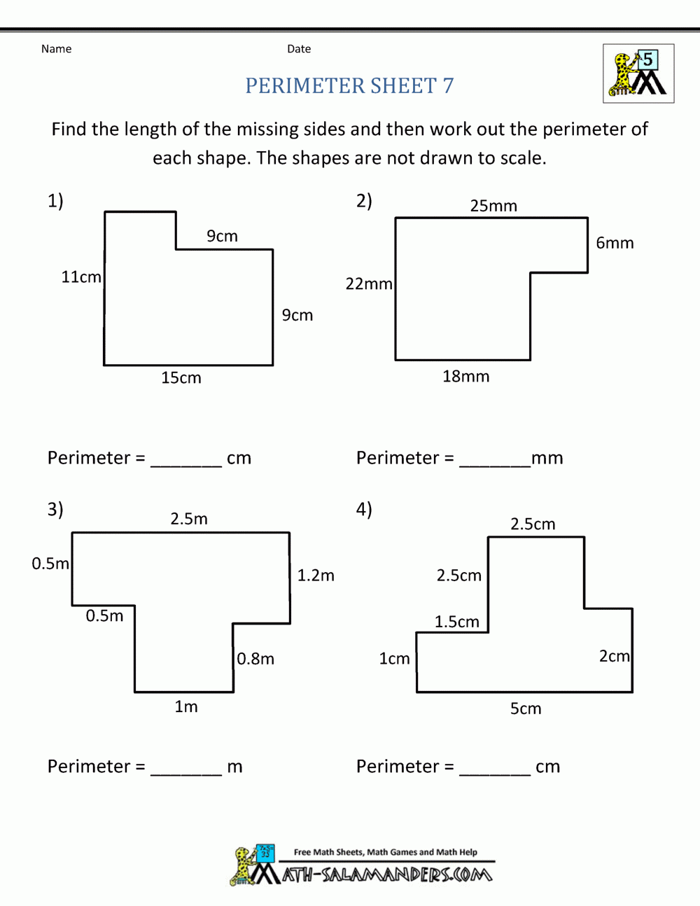 area perimeter worksheets area perimeter worksheets