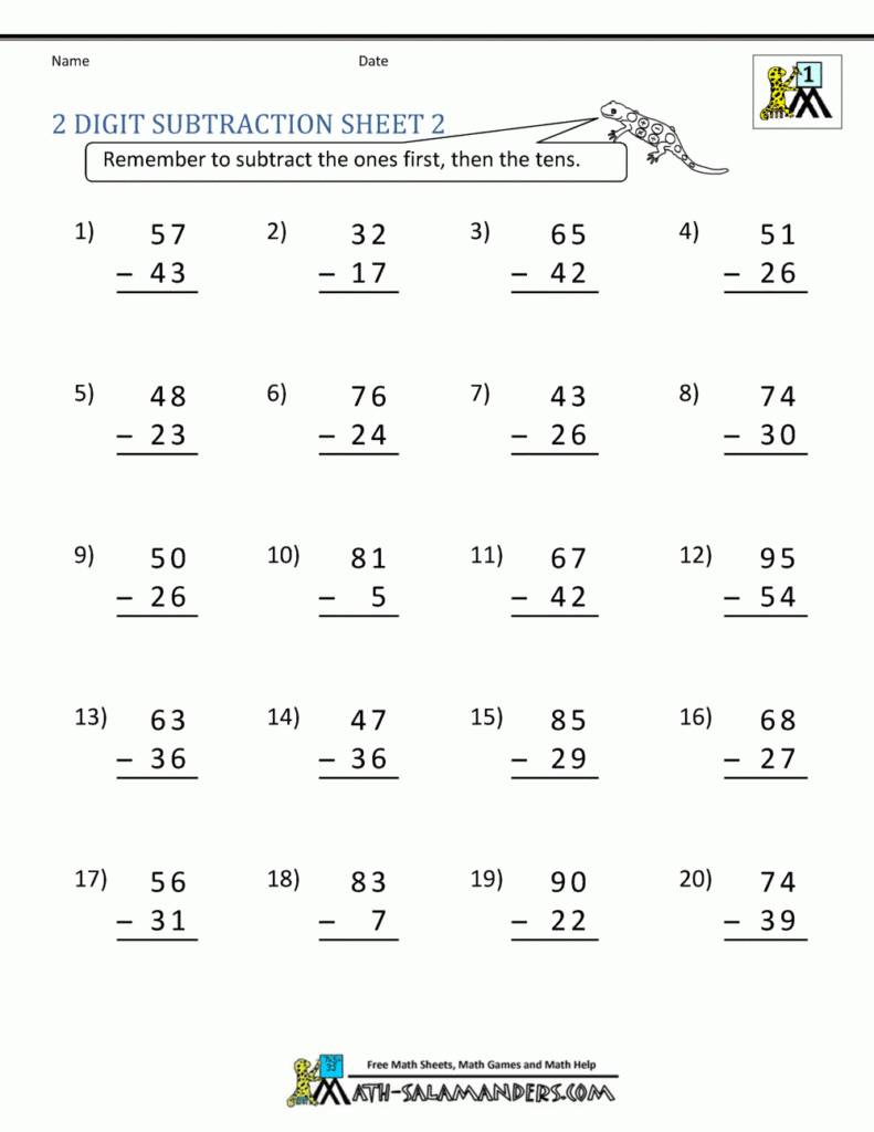 3rd grade subtraction worksheets