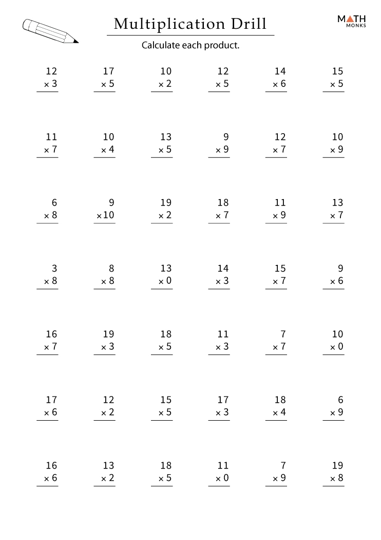 multiplication worksheets for 4th graders