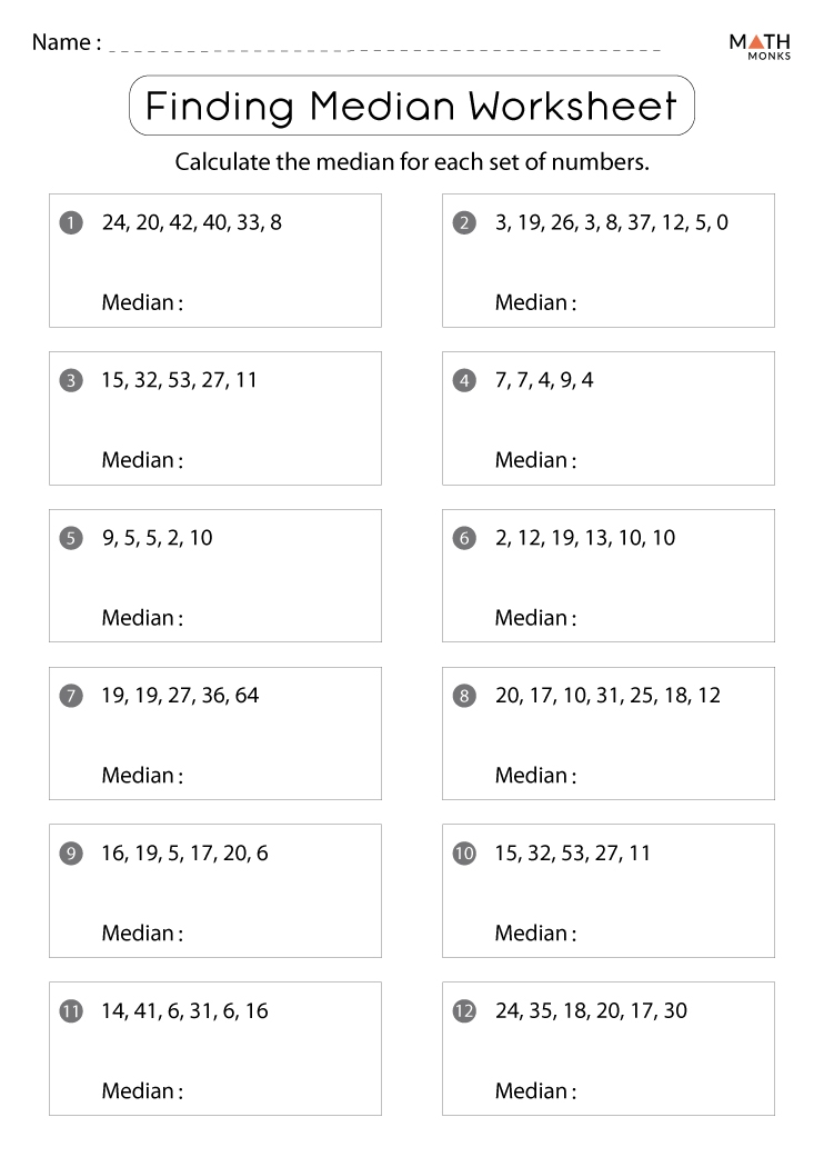 Mean And Median Worksheets Mean Median Mode Range Missing Numbers Mean And Median Worksheets Mean Median Mode Range Missing Numbers