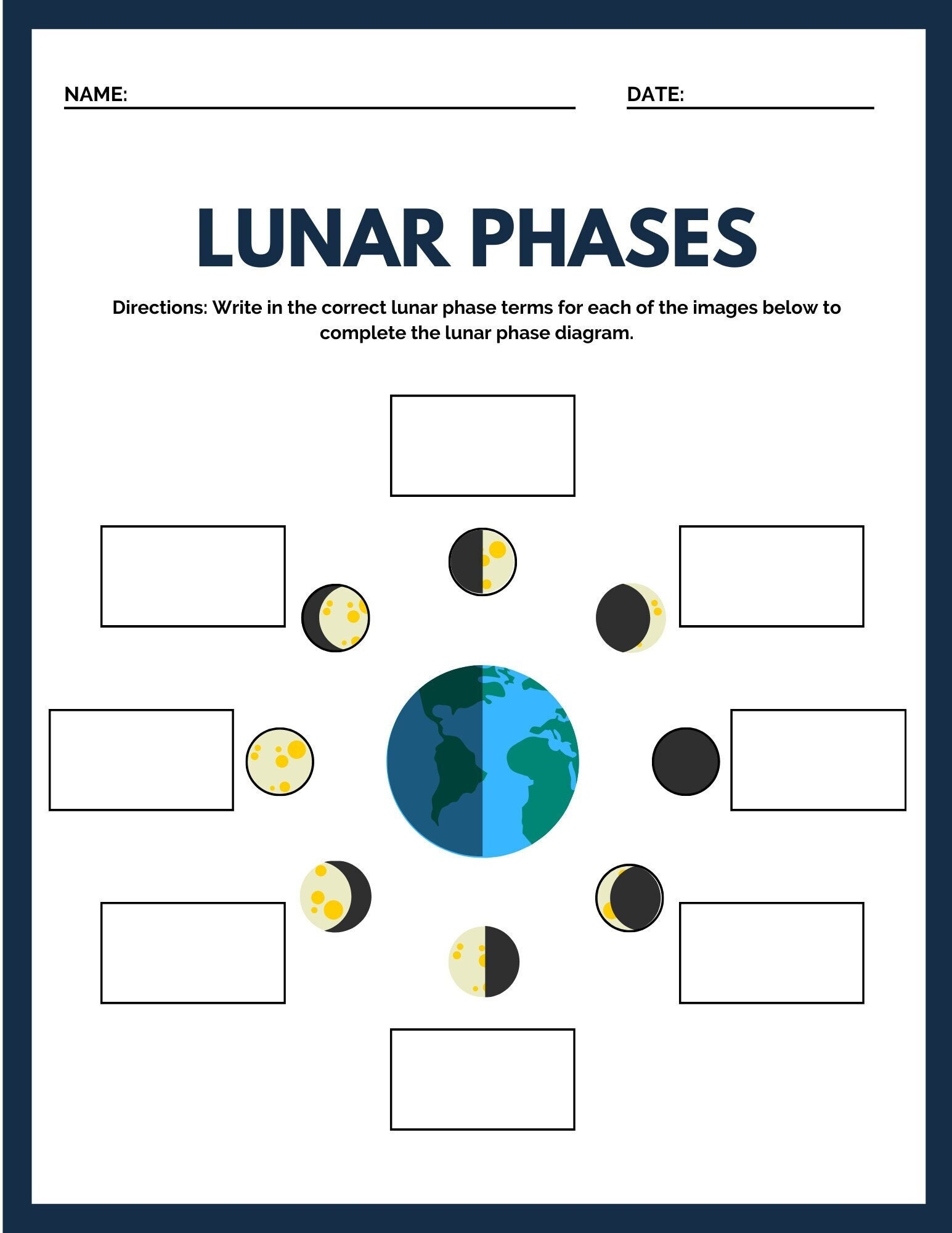 Moon Phases Science Worksheet Lunar Cycle Worksheet Lunar Cycle 