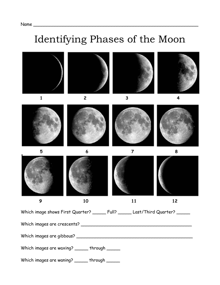 lunar phases worksheet lunar phases worksheet