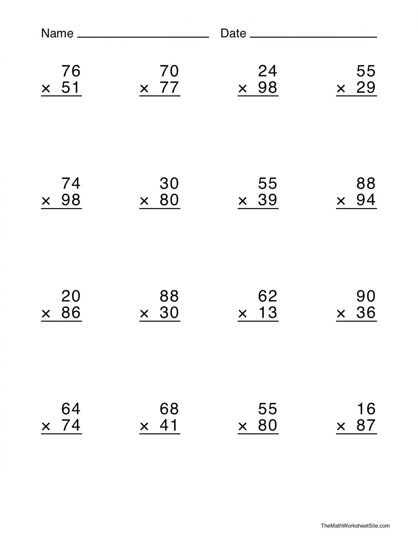Multi Digit Multiplication Games Printable Printable Word Searches