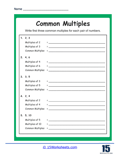Multiples Worksheets Patterns In Factors 15 Worksheets