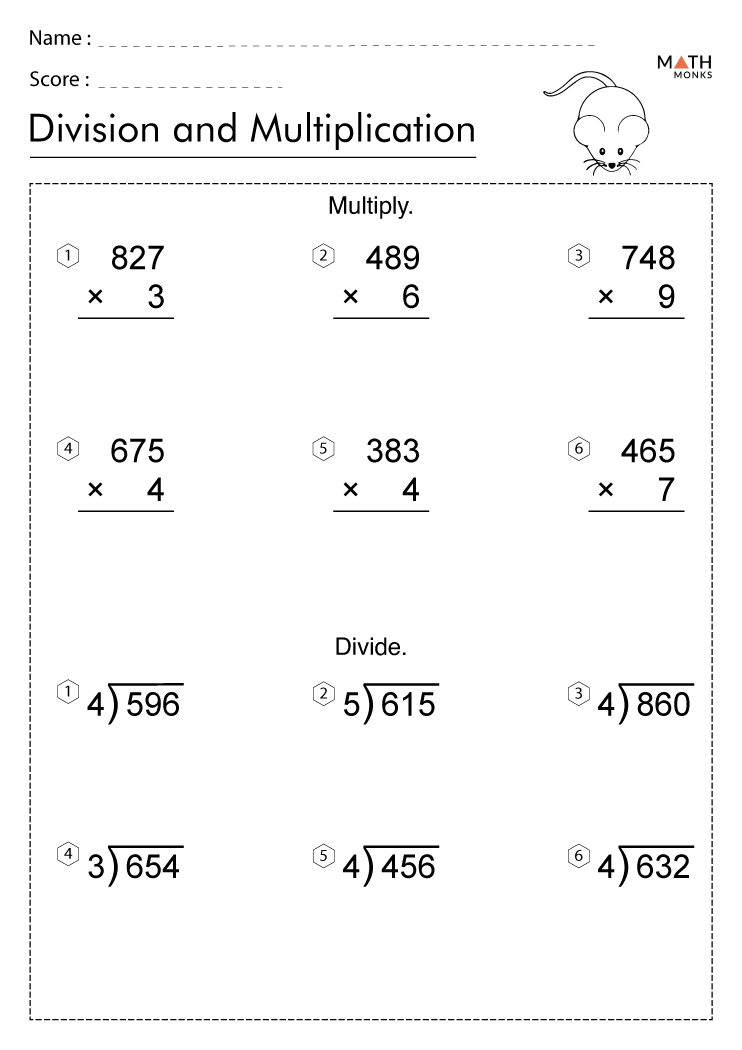 Multiplication And Division Worksheets With Answer Key Worksheets Library