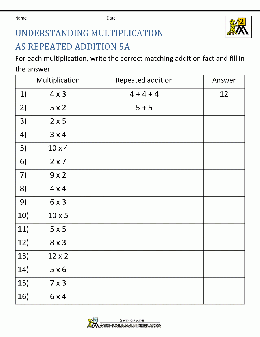 Multiplication As Repeated Addition Worksheets Library Multiplication As Repeated Addition Worksheets Library
