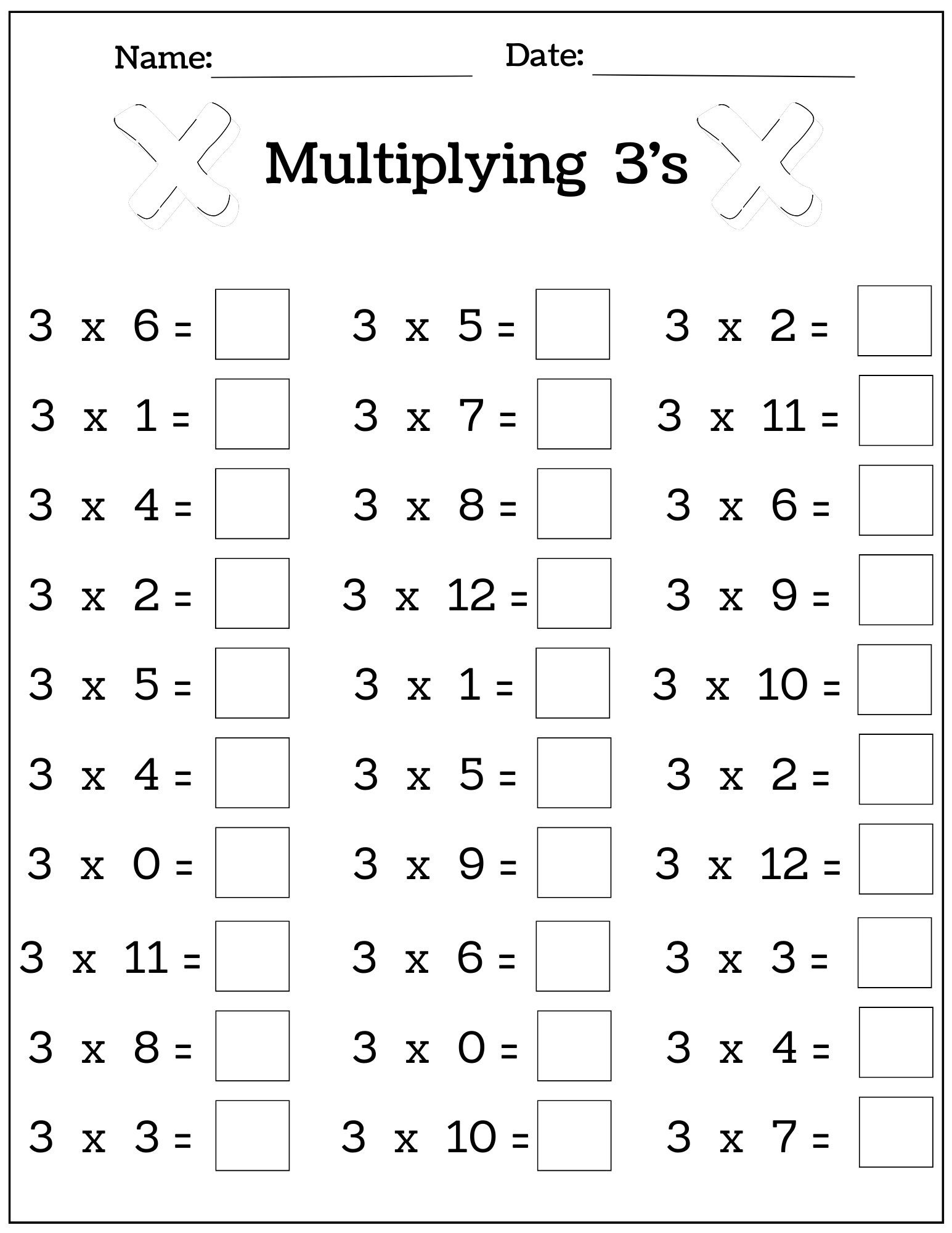 Multiplication By 3 Worksheets Engaging Practice For Kids