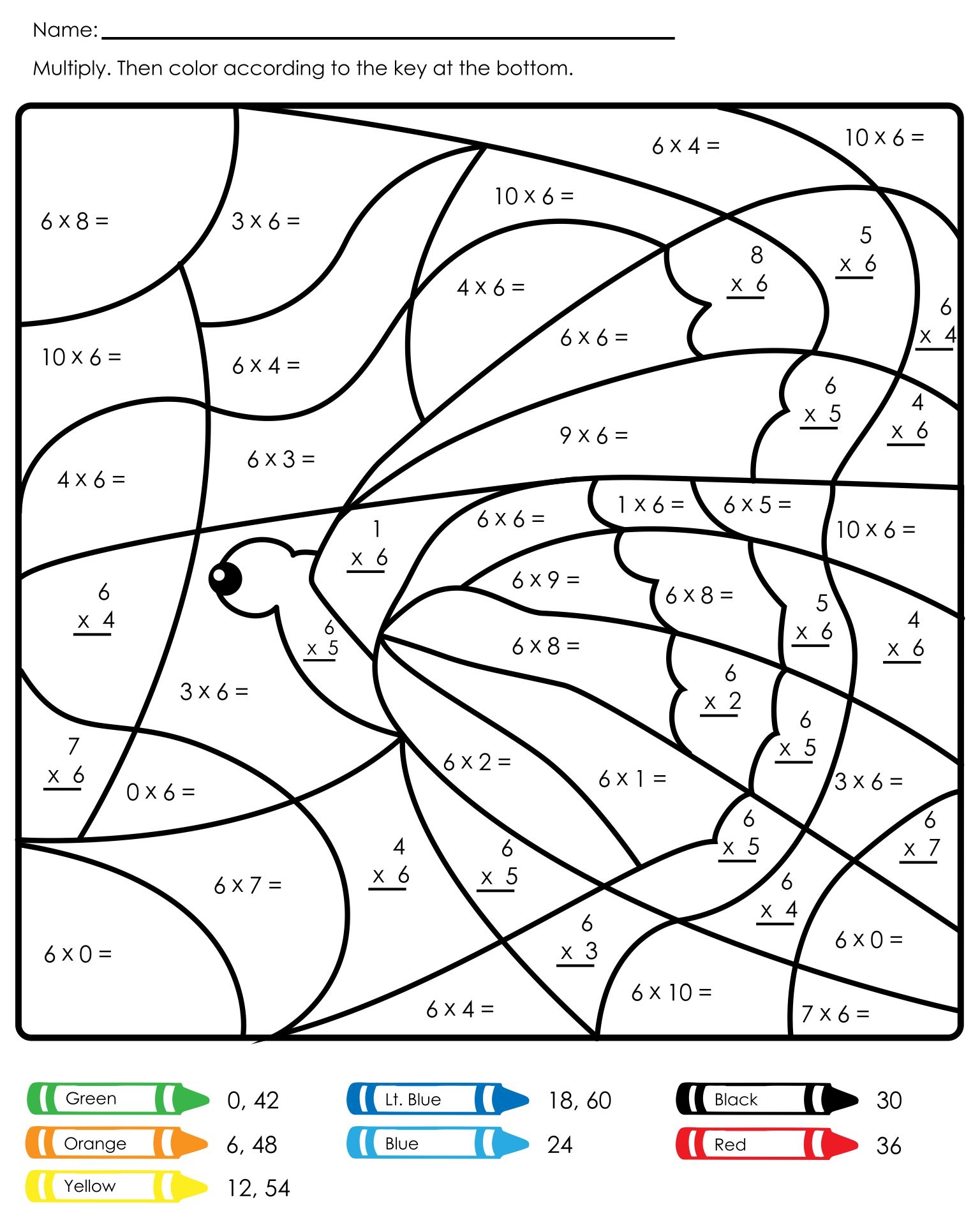 Multiplication Coloring Worksheets 10 Free PDF Printables Printablee