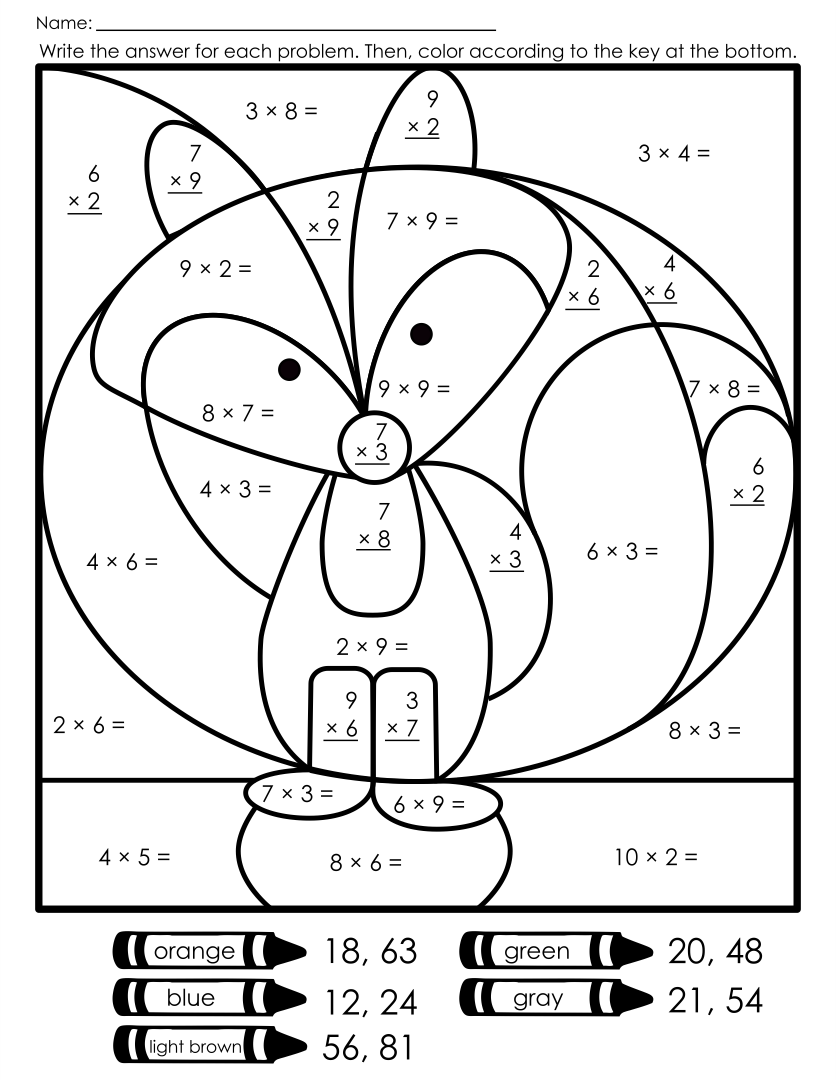 Multiplication Coloring Worksheets Free Printable Multiplication Coloring Worksheets Free Printable