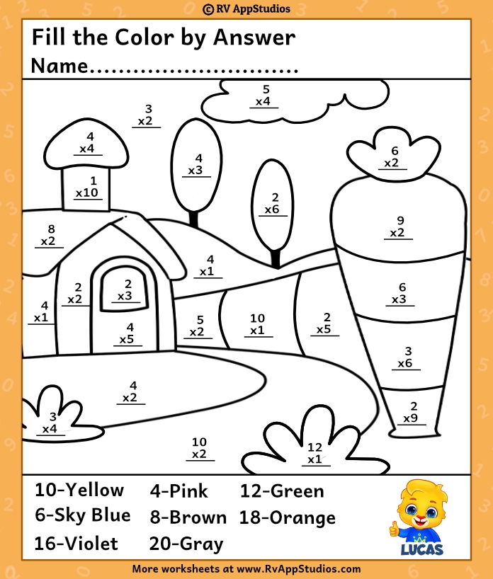 Multiplication Coloring Worksheets