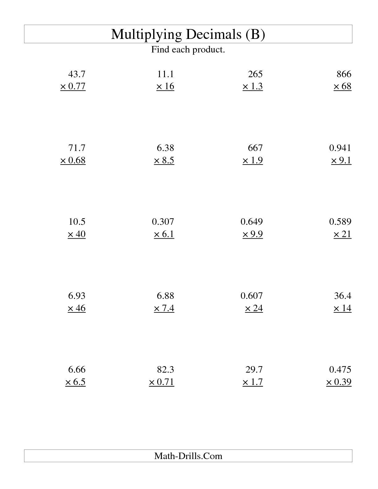 Multiplication Decimals Worksheets Multiplication Worksheets Multiplication Decimals Worksheets Multiplication Worksheets