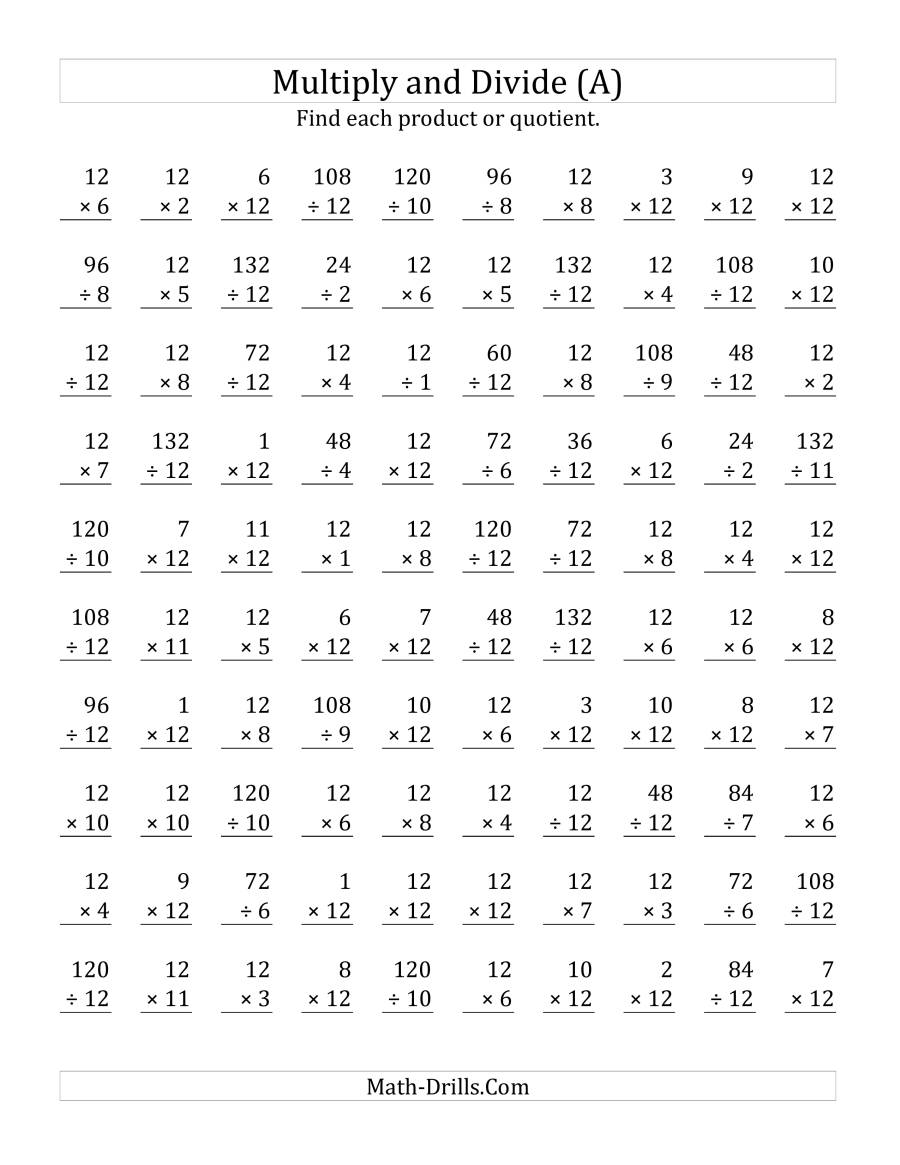 Multiplication Division Worksheets Free Printable