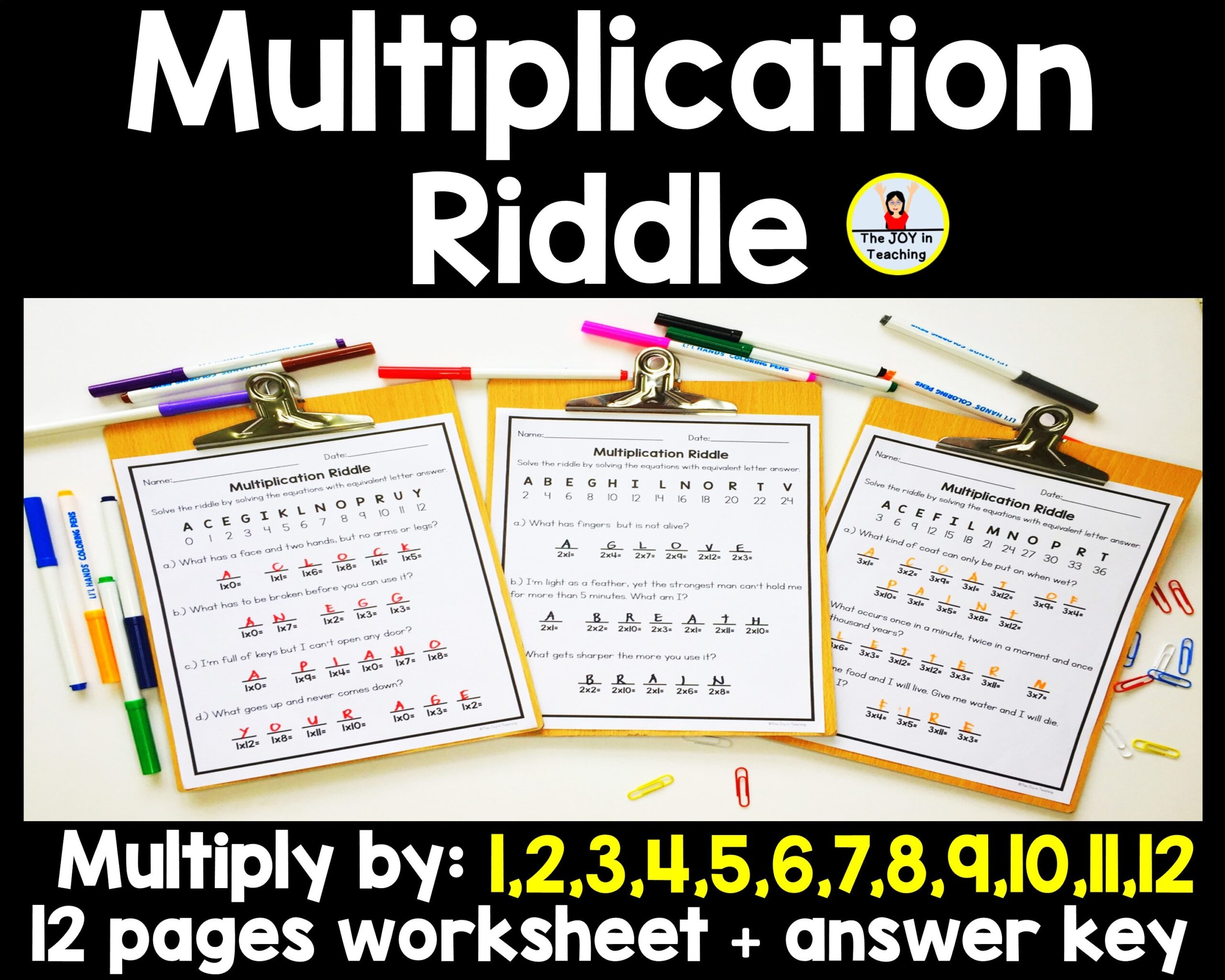 Multiplication Riddle Worksheets Multiplication Riddle Worksheets