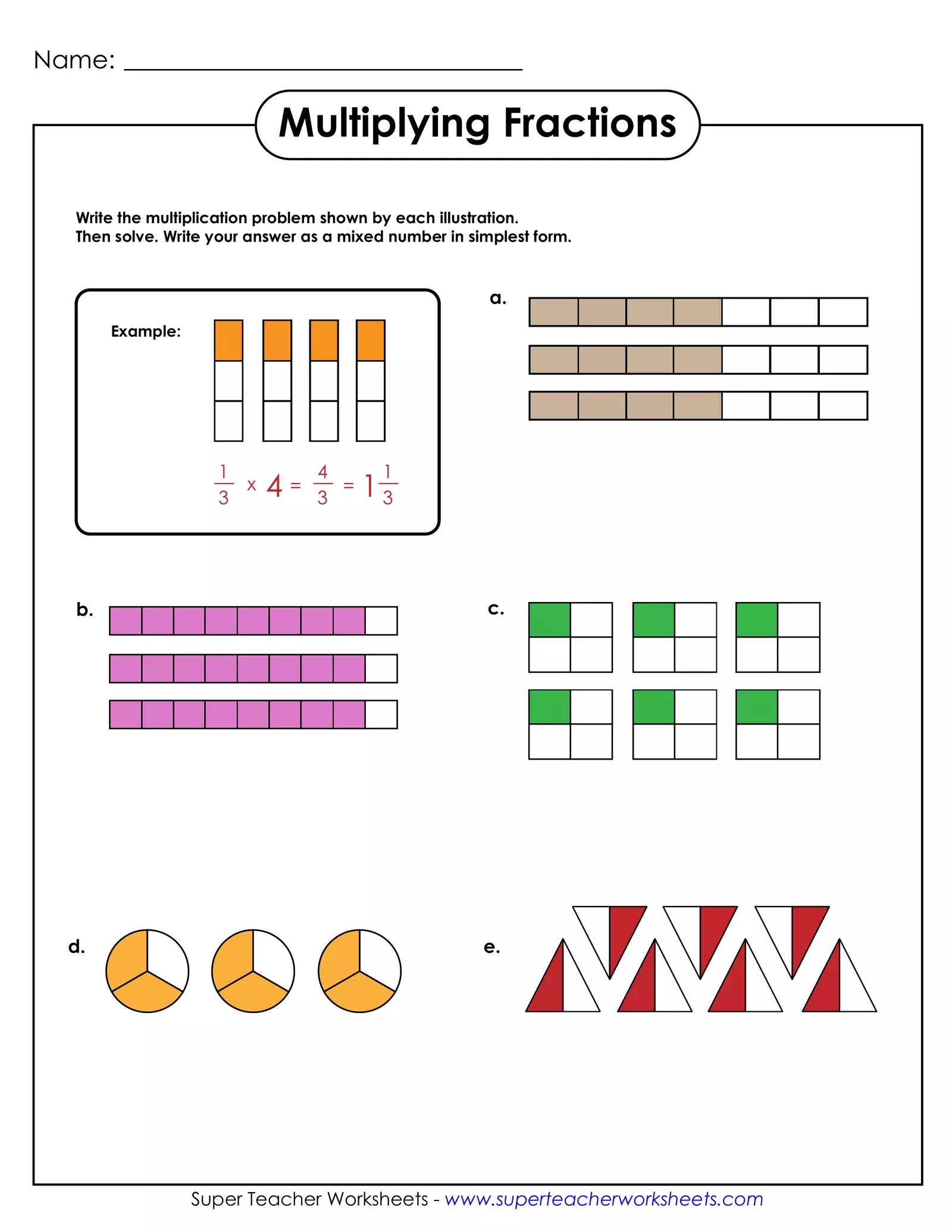 Multiply Fractions With Whole Numbers Interactive Worksheet Edform Multiply Fractions With Whole Numbers Interactive Worksheet Edform