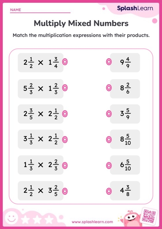 multiplying mixed numbers worksheet multiplying mixed numbers worksheet