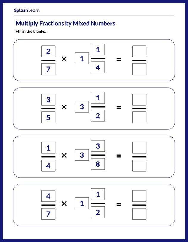 multiplying mixed fractions worksheet