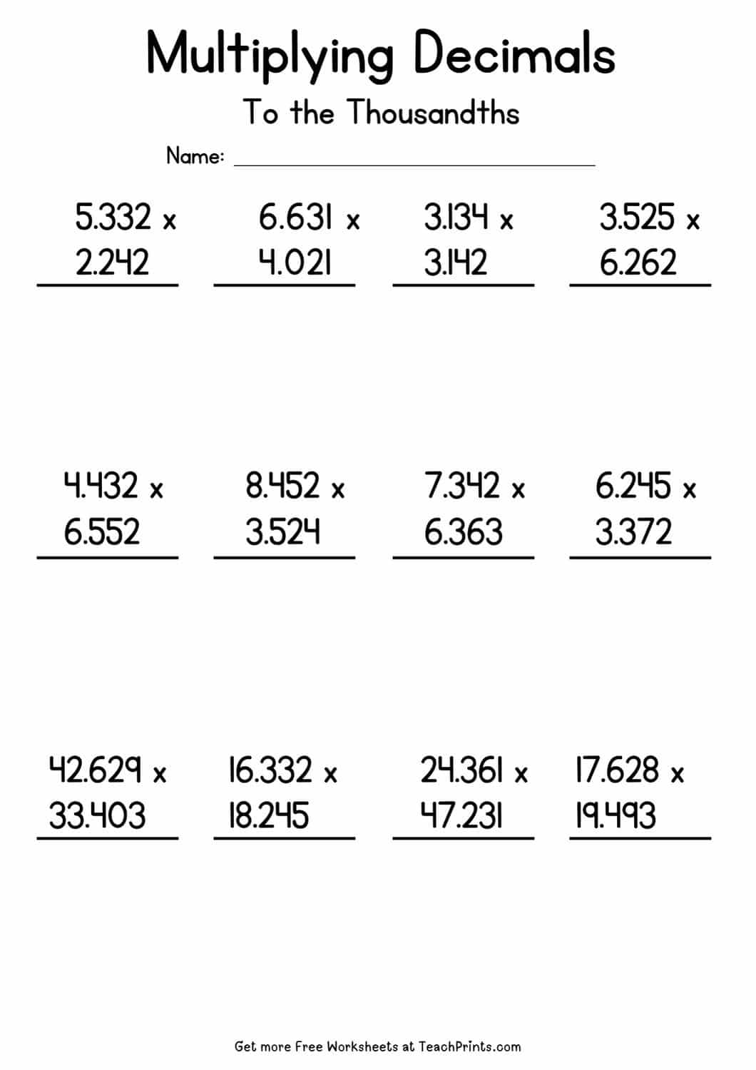 decimal multiplication worksheets decimal multiplication worksheets