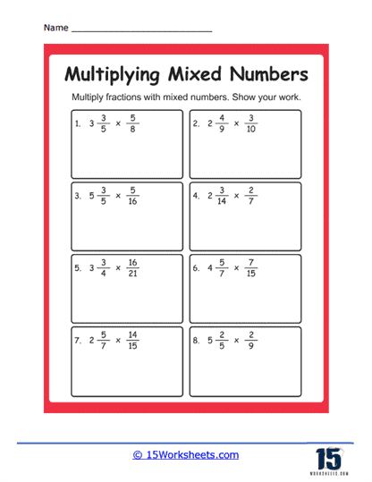 Multiplying Mixed Numbers Worksheets Fractions Made Easy 15 Multiplying Mixed Numbers Worksheets Fractions Made Easy 15