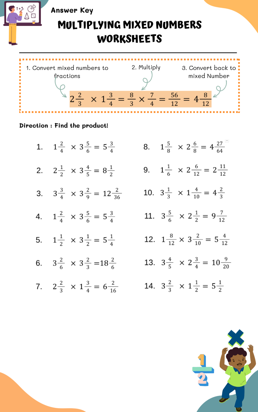 Multiplying Mixed Numbers Worksheets WorksheetsGO Multiplying Mixed Numbers Worksheets WorksheetsGO