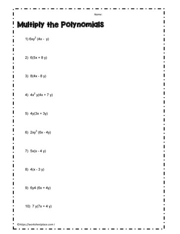 Multiplying Polynomials Worksheets Multiplying Polynomials Algebra 1 Multiplying Polynomials Worksheets Multiplying Polynomials Algebra 1