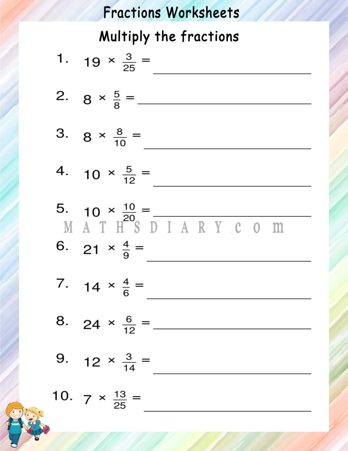 Multiplying Proper Fractions By Whole Number Worksheets Math Multiplying Proper Fractions By Whole Number Worksheets Math