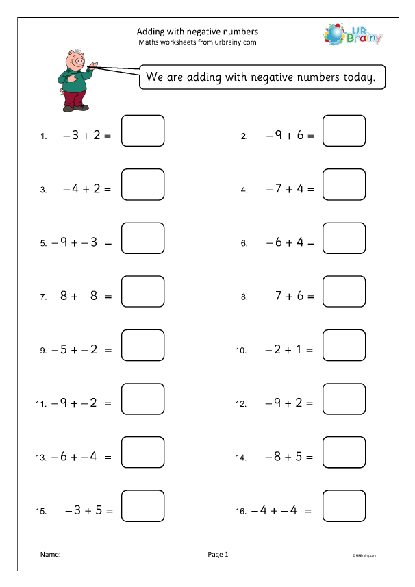 Negative Numbers Worksheets Library Negative Numbers Worksheets Library