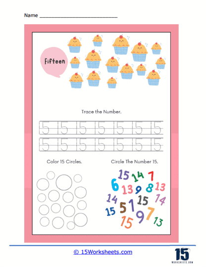 Number 15 Worksheets Teen Number Concept 15 Worksheets