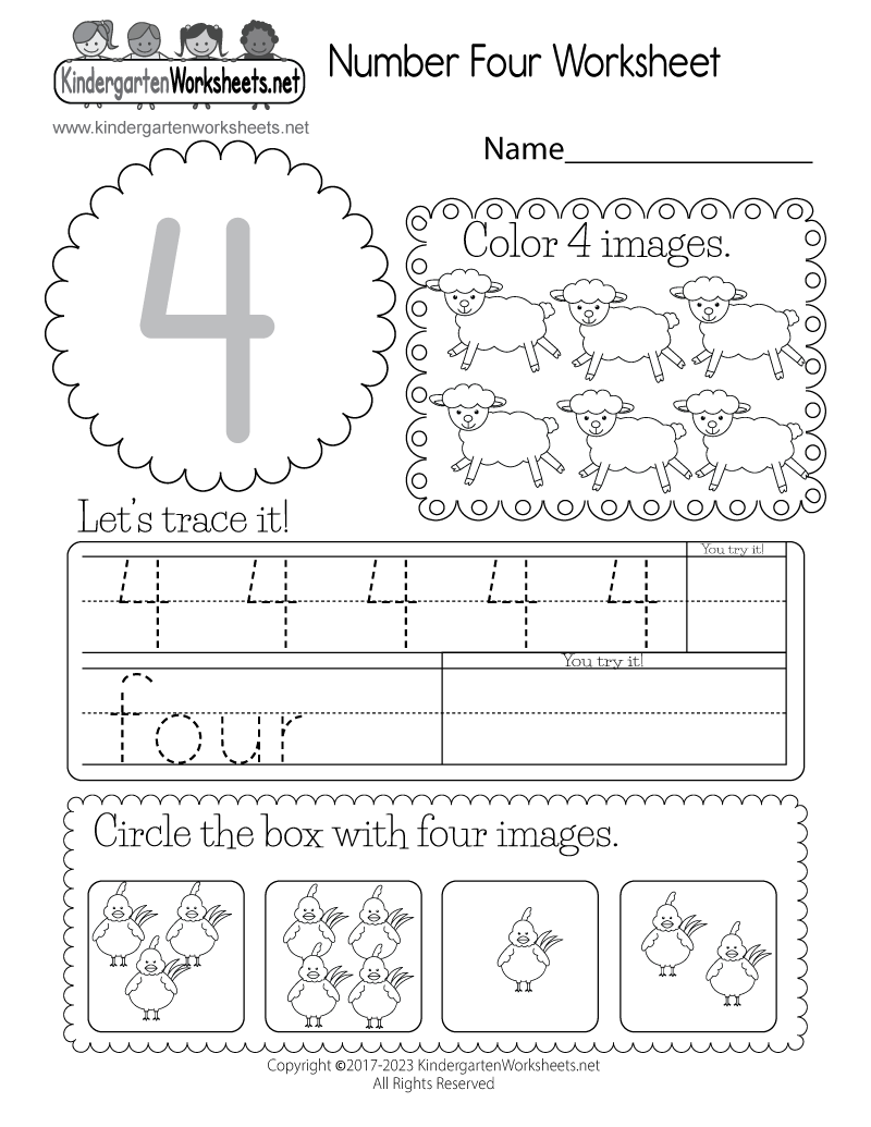 Number 4 Worksheets Kindergarten Kindergarten Worksheets Number 4 Worksheets Kindergarten Kindergarten Worksheets