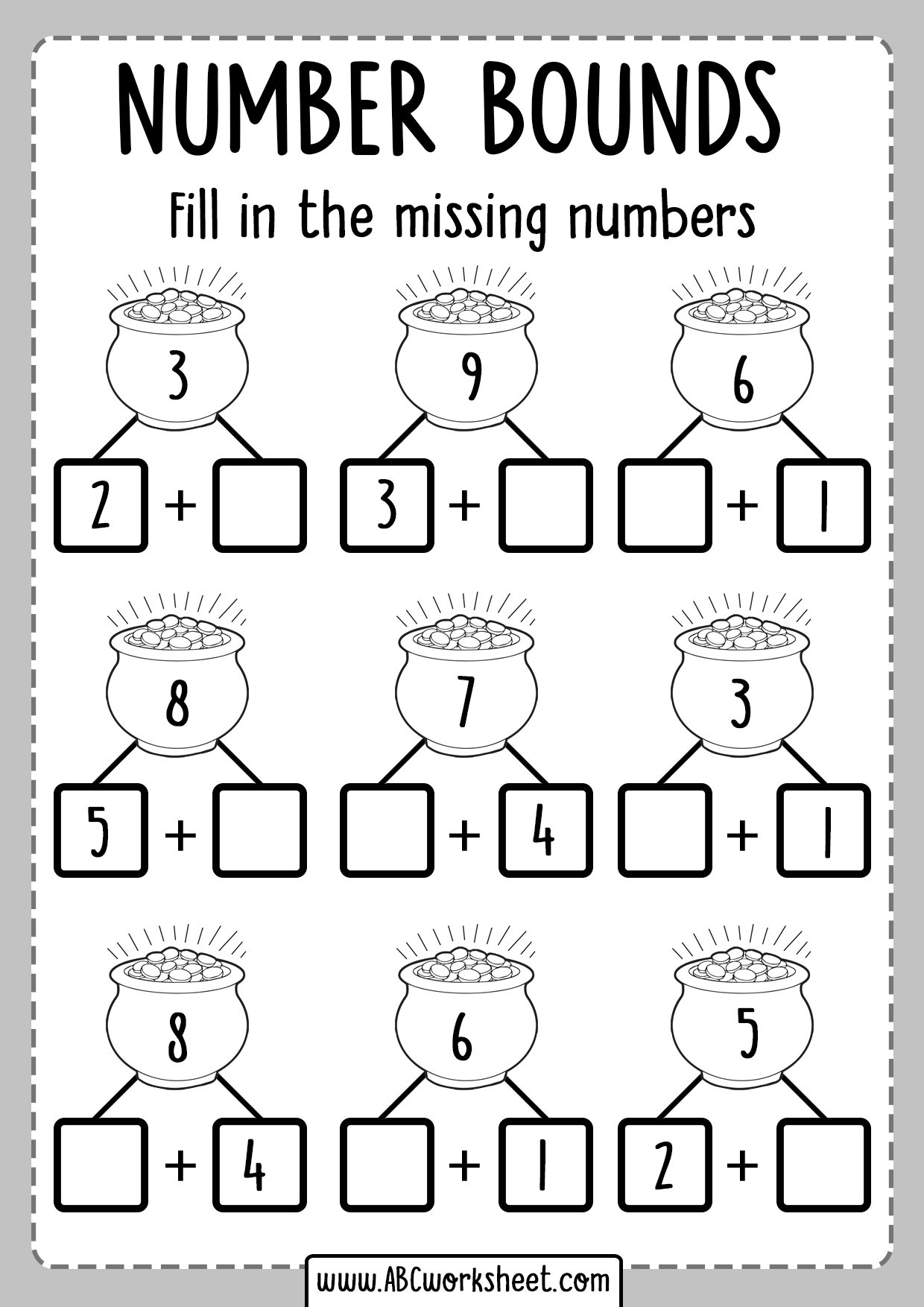 number bond worksheet number bond worksheet