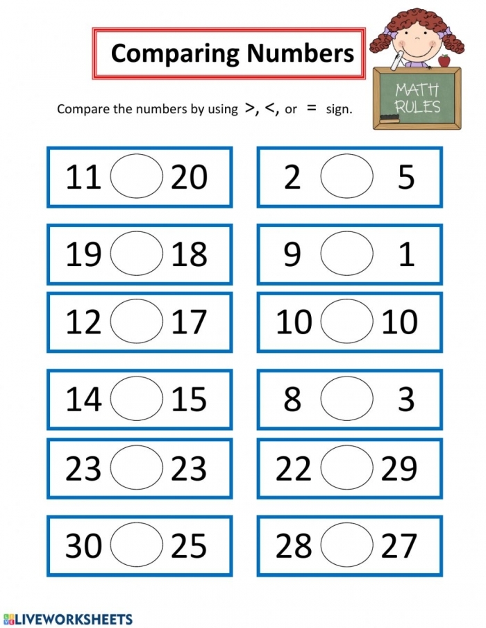 Number Comparison Worksheets 99Worksheets