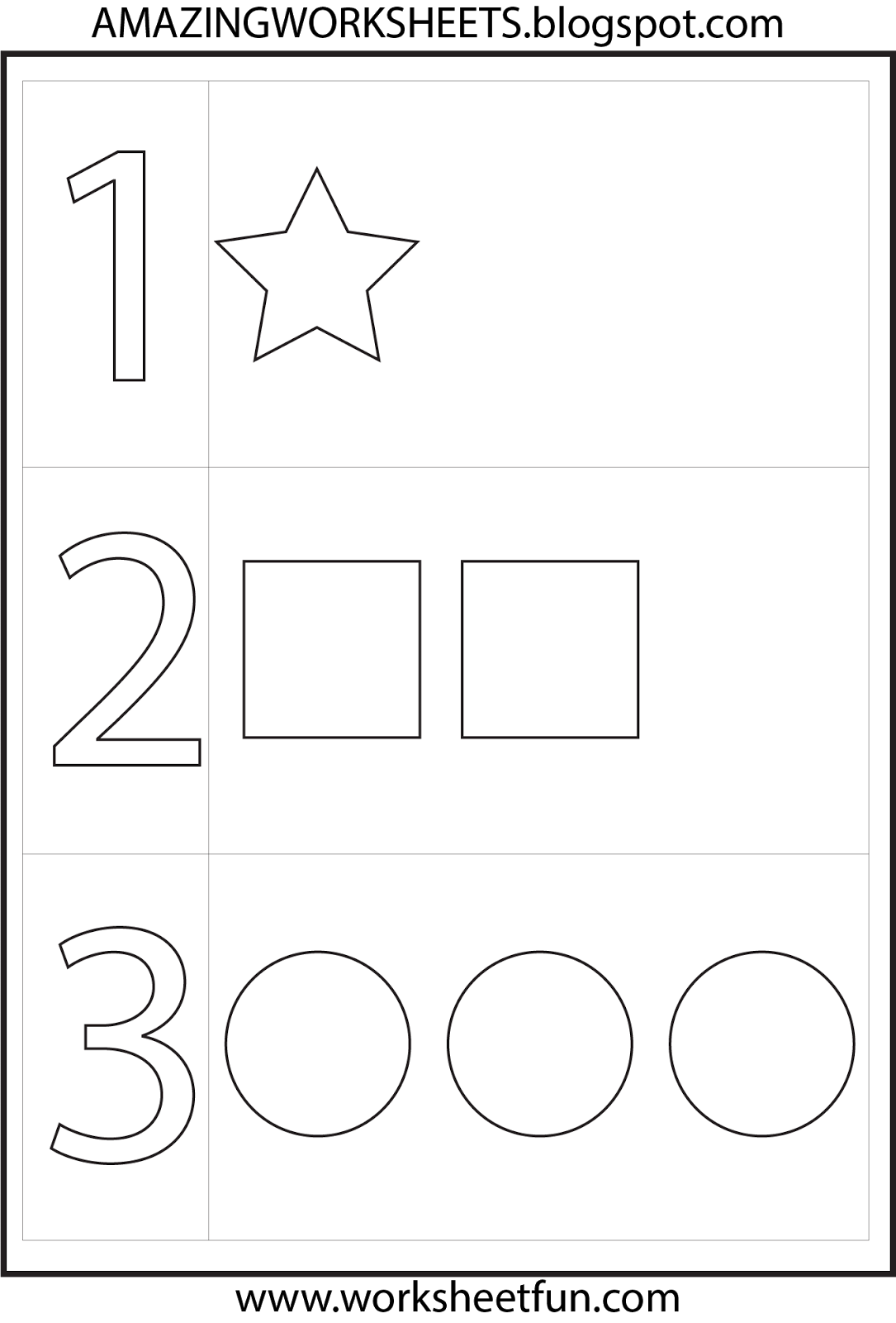 number worksheets for preschool