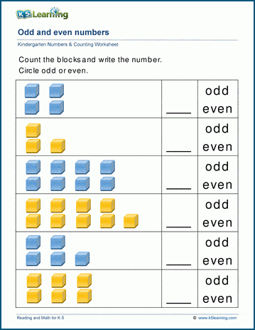 Odd And Even Numbers Worksheets For Preschool And Kindergarten K5 