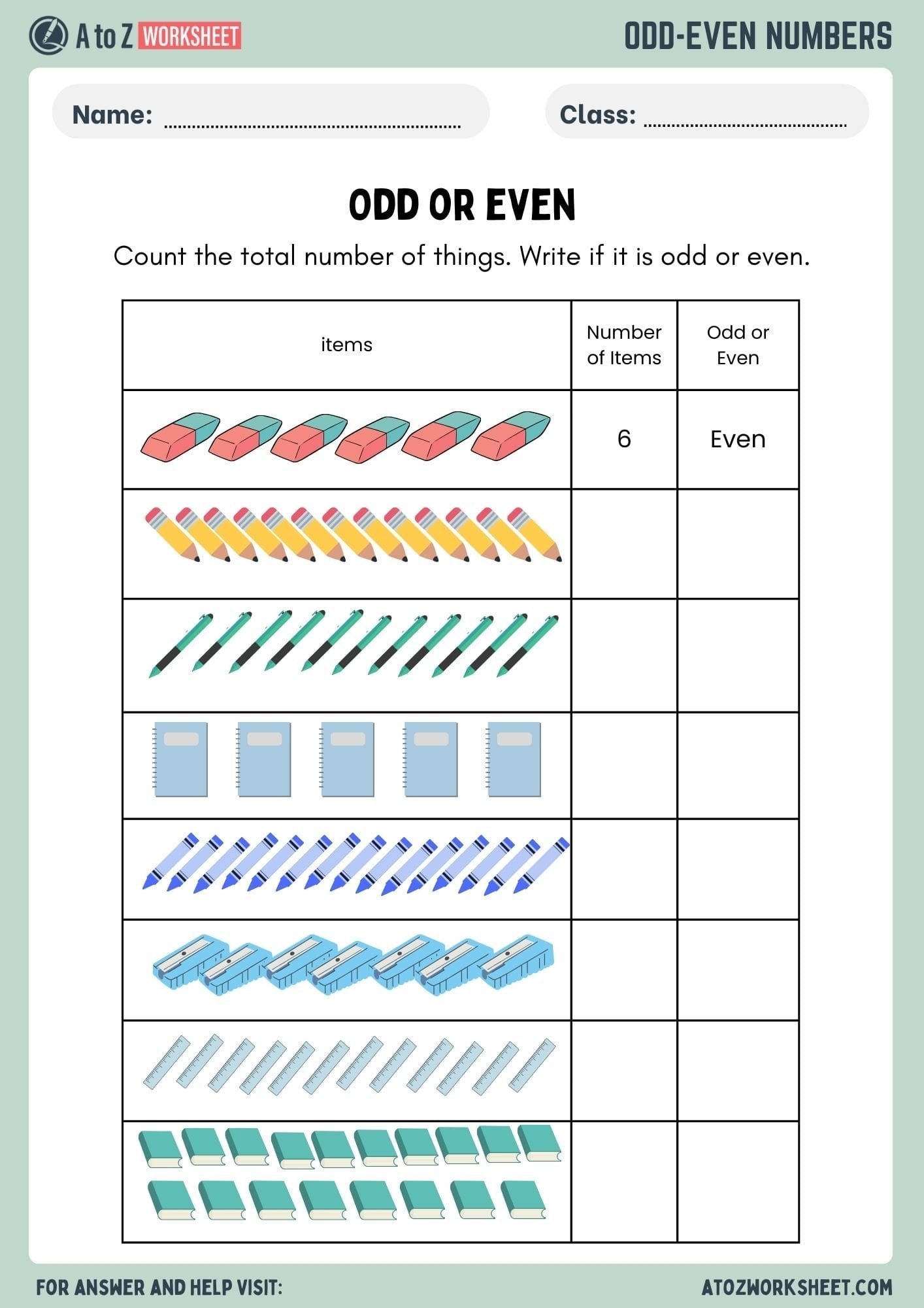 Odd Even Numbers Worksheet Free PDF A To Z Worksheet