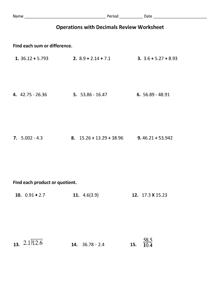 decimal number forms review worksheet decimal number forms review worksheet