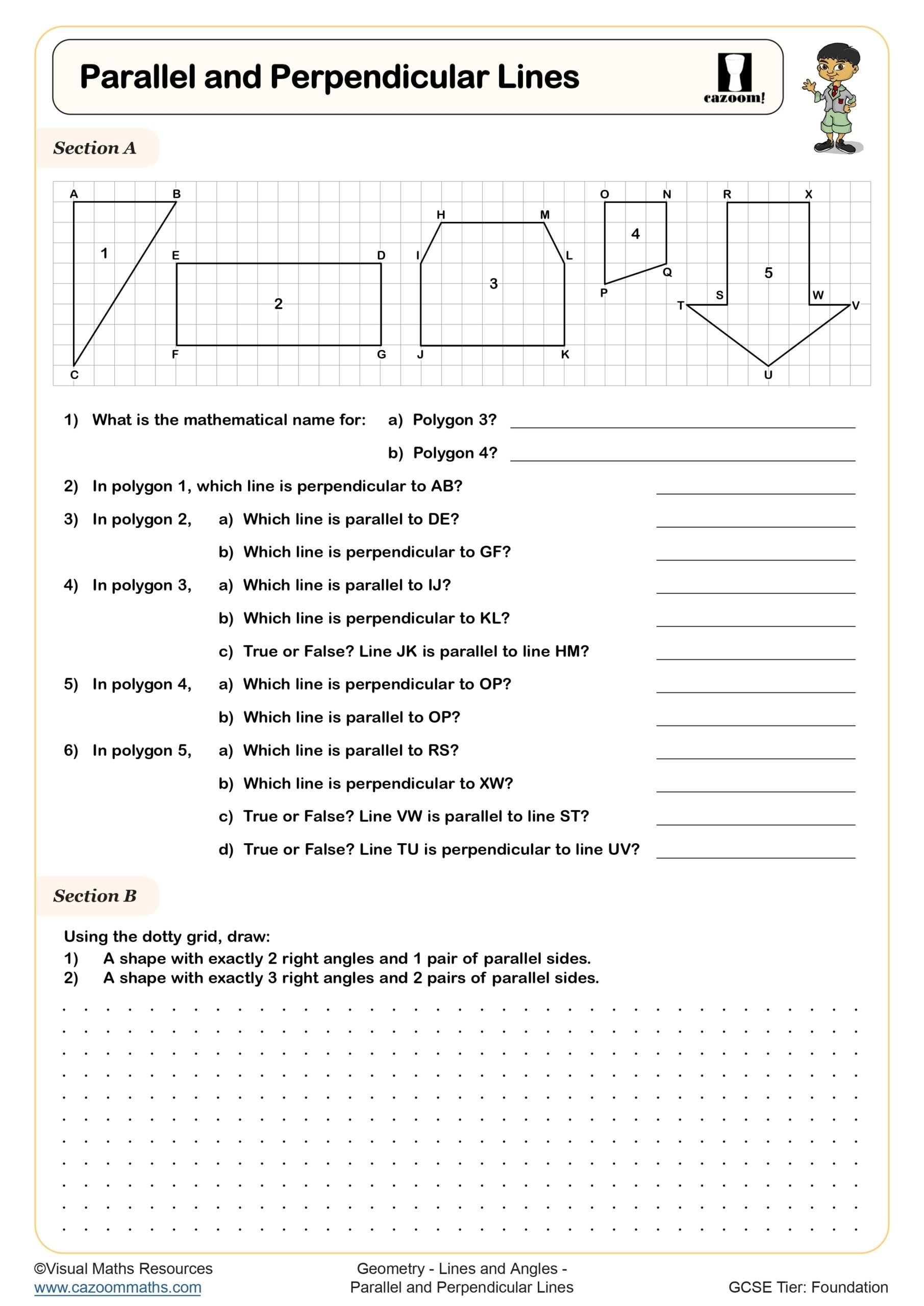 Parallel And Perpendicular Lines Worksheet Printable PDF Year 7 And Parallel And Perpendicular Lines Worksheet Printable PDF Year 7 And