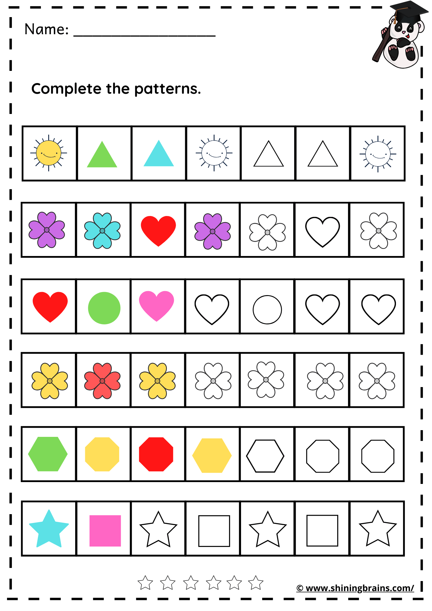 Patterns Worksheets Preschool