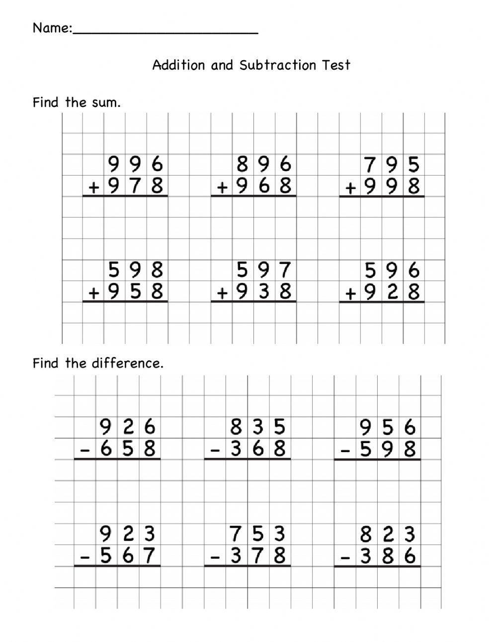 addition subtraction worksheets addition subtraction worksheets