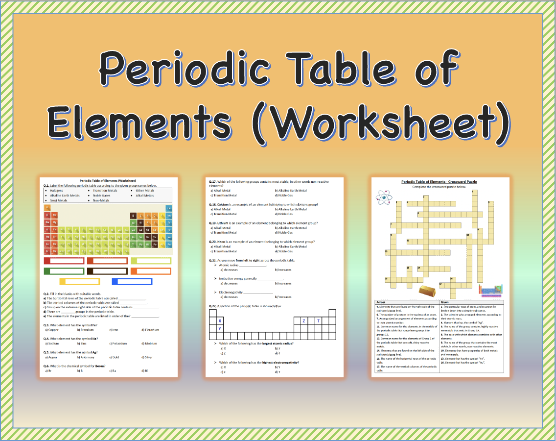 Periodic Table Of Elements Worksheet Printable And Distance Periodic Table Of Elements Worksheet Printable And Distance