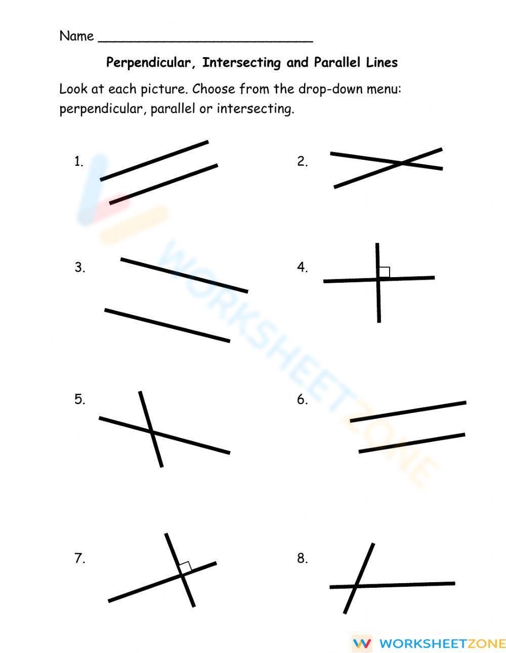 Perpendicular Parallel And Intersecting Lines Worksheet Worksheets Perpendicular Parallel And Intersecting Lines Worksheet Worksheets