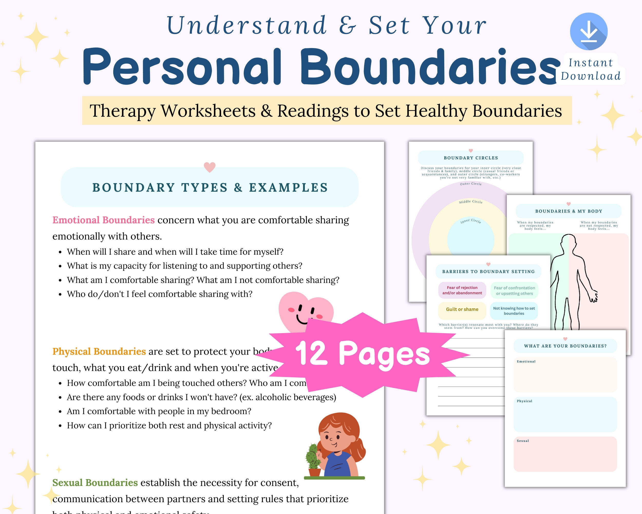 Personal Boundaries Worksheets Therapy Worksheets SEL Social Personal Boundaries Worksheets Therapy Worksheets SEL Social