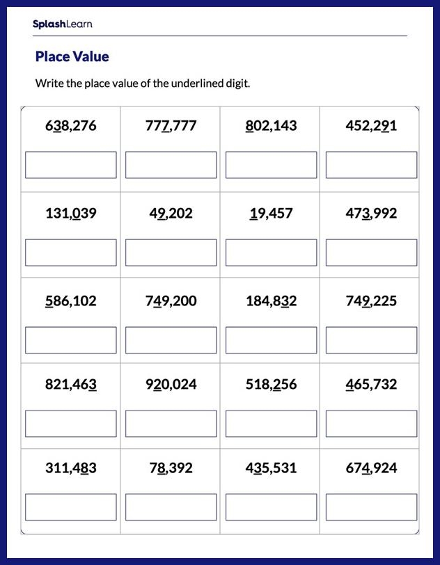 Place Value Worksheets Grade 4 Free