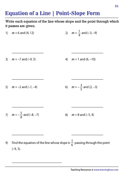Point Slope Equation Of A Line Worksheets Worksheets Library Point Slope Equation Of A Line Worksheets Worksheets Library