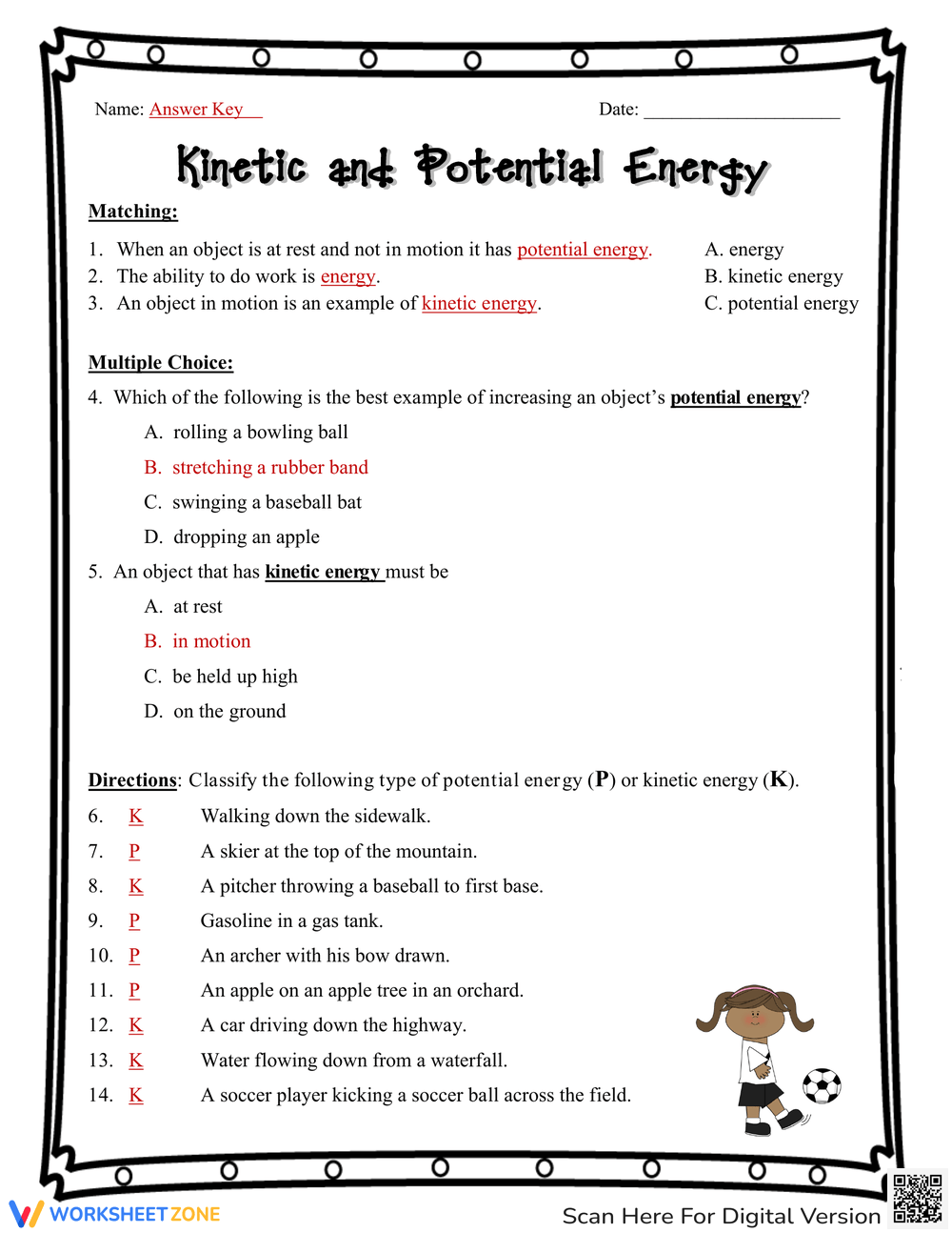 Potential And Kinetic Energy Worksheets For 3rd Grade Potential And Kinetic Energy Worksheets For 3rd Grade