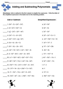 Practice Adding And Subtracting Polynomials Worksheet Practice Adding And Subtracting Polynomials Worksheet