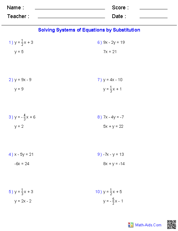 Pre Algebra Worksheets Systems Of Equations Worksheets Pre Algebra Worksheets Systems Of Equations Worksheets