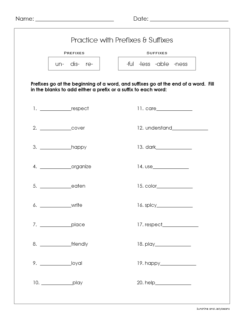 Prefix Practice Worksheets Prefix Practice Mis Pre Re Un And