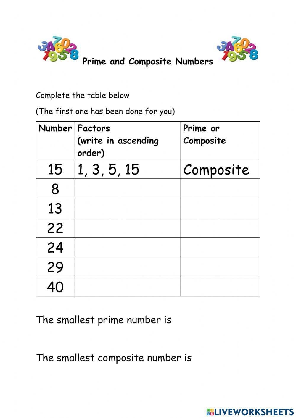Prime And Composite Numbers Interactive Activity Worksheets Library Prime And Composite Numbers Interactive Activity Worksheets Library
