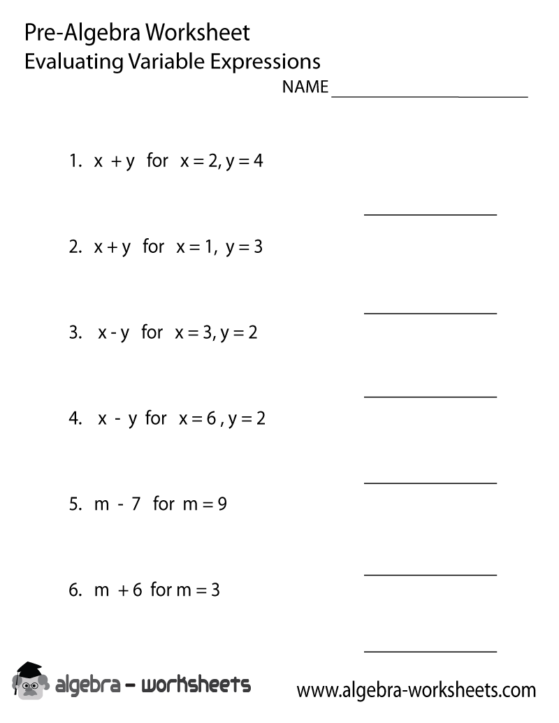 Print The Free Equations Pre Algebra Worksheet Printable Version Print The Free Equations Pre Algebra Worksheet Printable Version